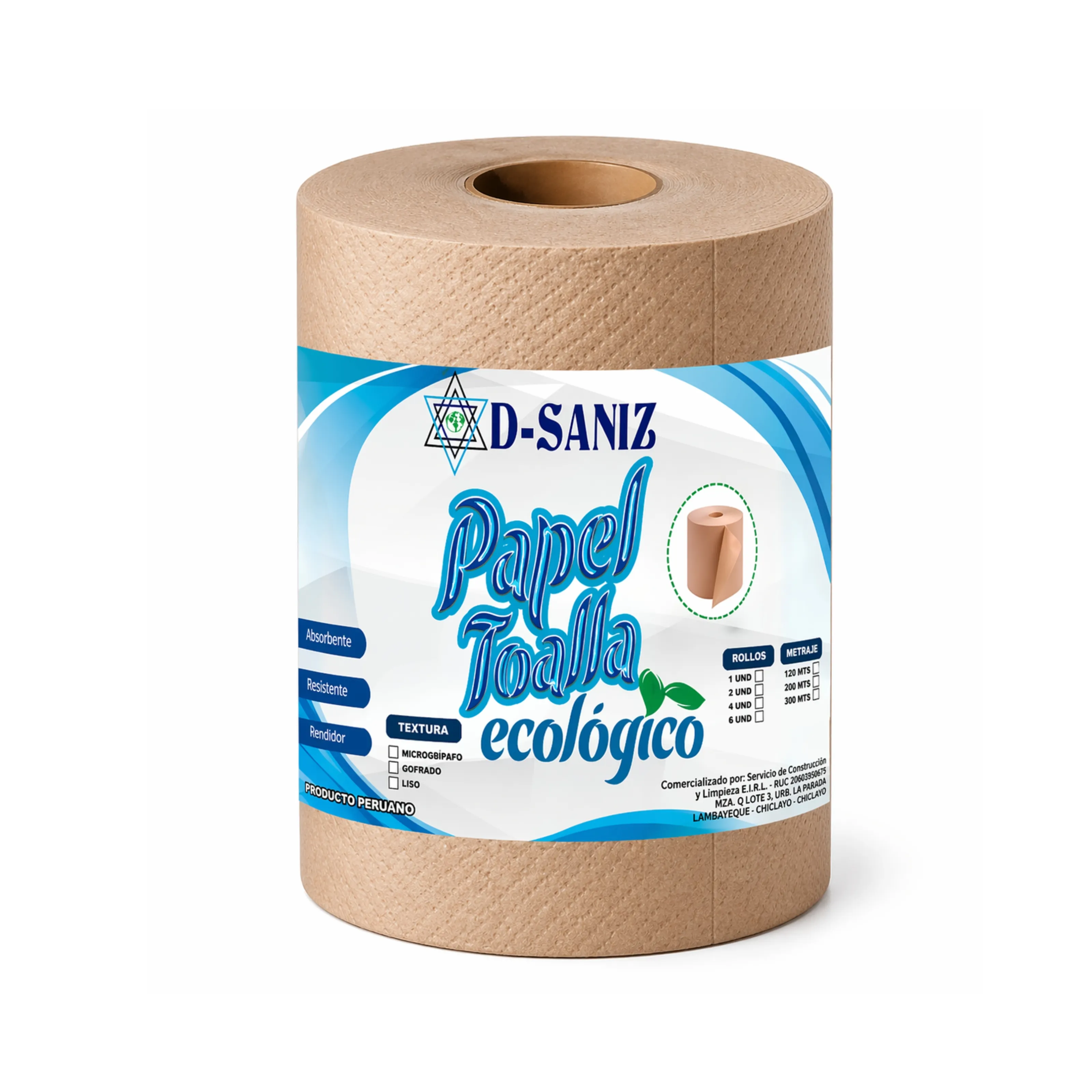 PAPEL TOALLA NATURAL UNA HOJA SEMIGOFRADO 300 M