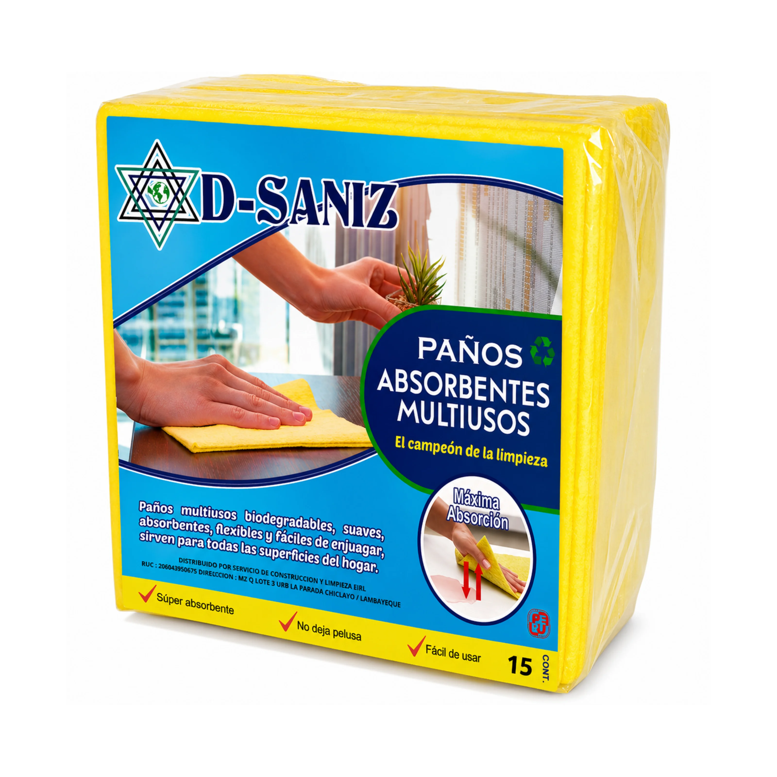 PAÑO ABSORBENTE AMARILLO